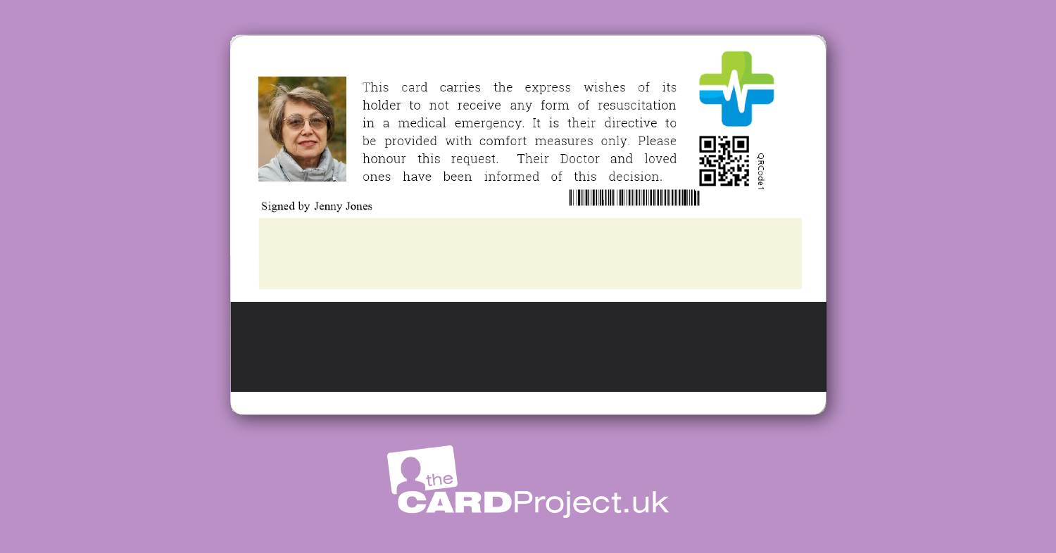 DNR Premium Photo Medical ID Card  (REAR)